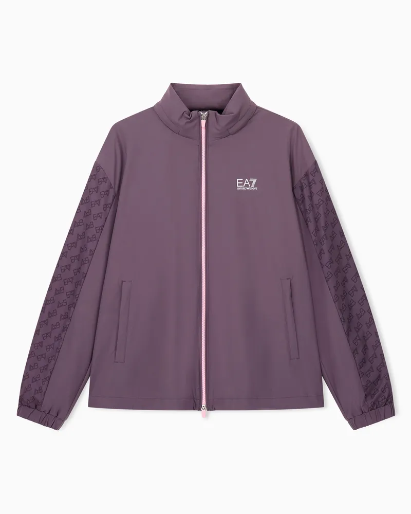 EA7 Blouson Ventus7 mit Reißverschluss und gemusterten Ärmeln Violett
