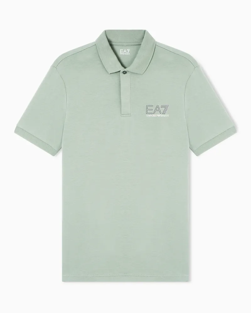 EA7 T-Shirt Visibility aus Baumwoll-Jersey Grün