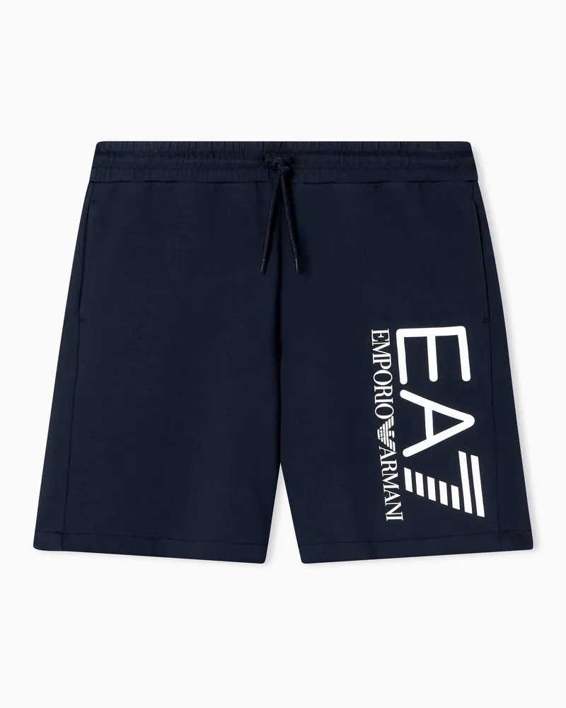 EA7 Shorts Core Identity aus Baumwolle Marineblau