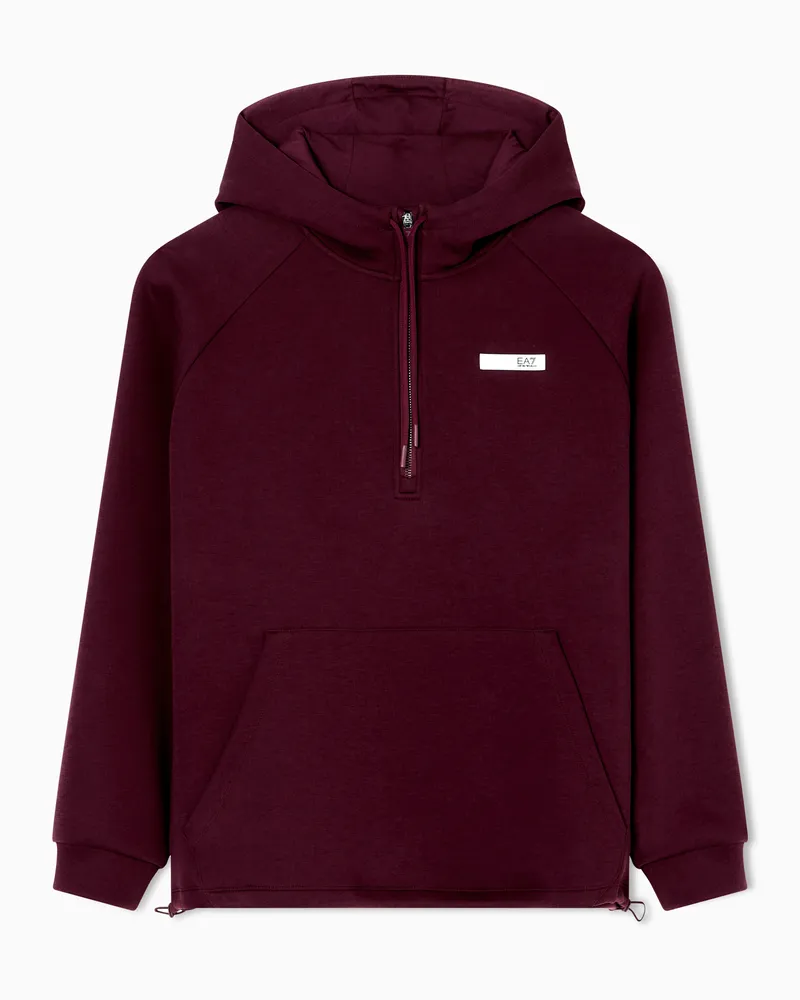 EA7 Dynamic Athlete Sweatshirt mit Kapuze aus „Natural VENTUS7“-Funktionsgewebe Burgunderrot
