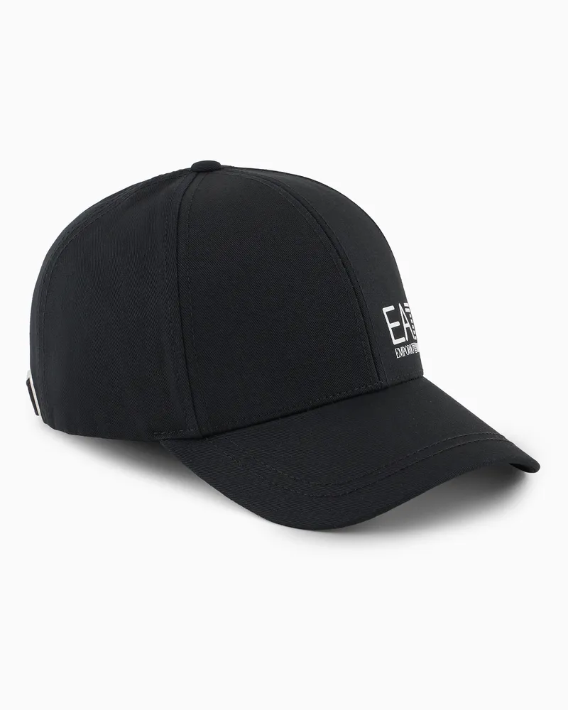 EA7 Train Core Baseballcap aus Baumwolle Schwarz