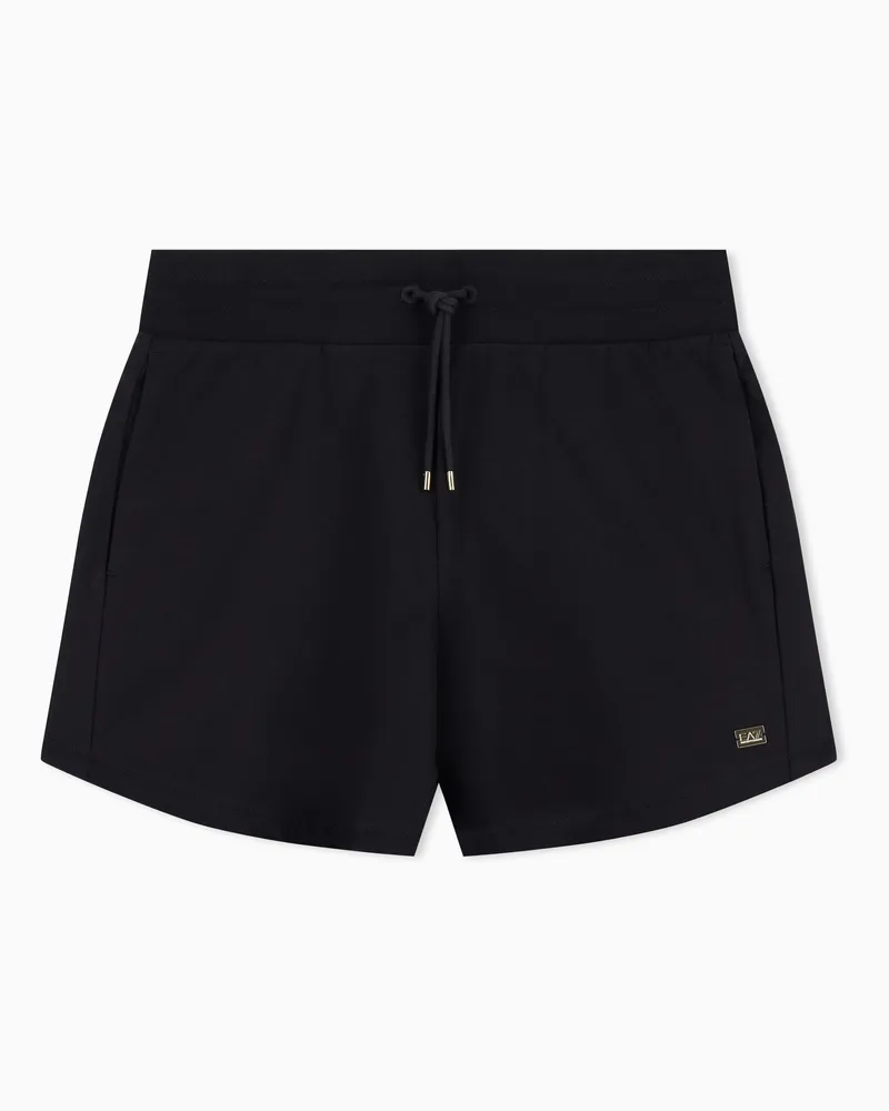 EA7 Core Lady Shorts aus Baumwollstretch Schwarz