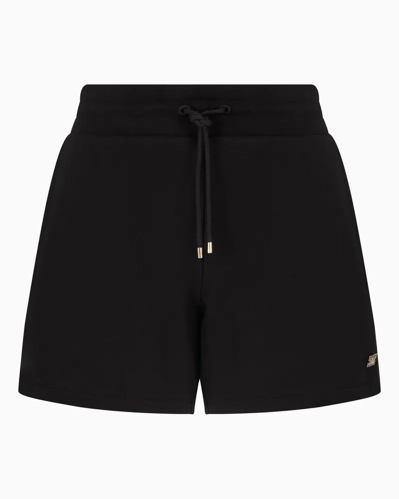 EA7 Core Lady Shorts aus Baumwollstretch Schwarz