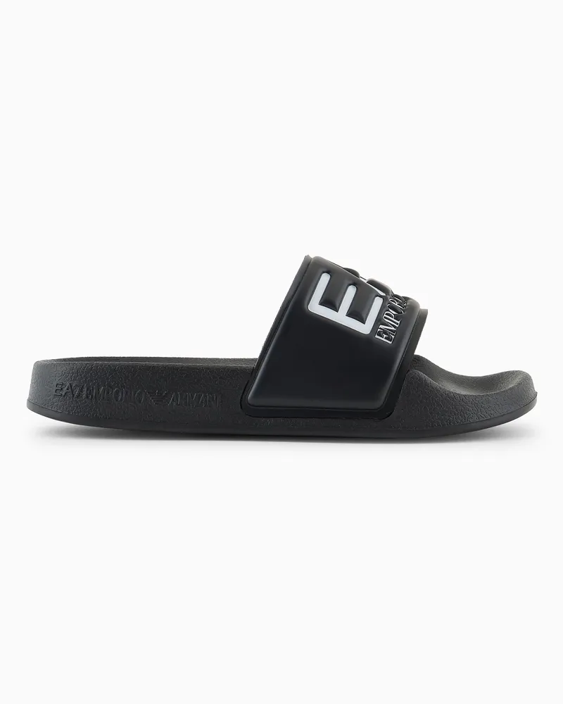 EA7 Pantolette mit Maxi-Logo Schwarz