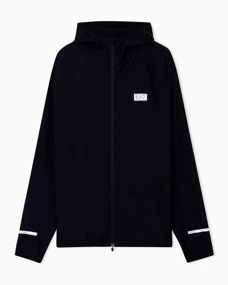 EA7 Dynamic Athlete Sweatshirt mit Reißverschluss, gefertigt aus Natural-VENTUS7-Funktionsgewebe Schwarz