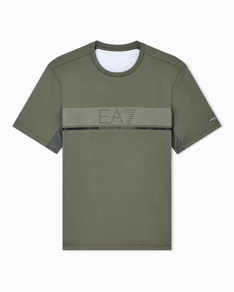 EA7 Dynamic Athlete Rundhals-T-Shirt aus VIGOR7-Funktionsgewebe Grün