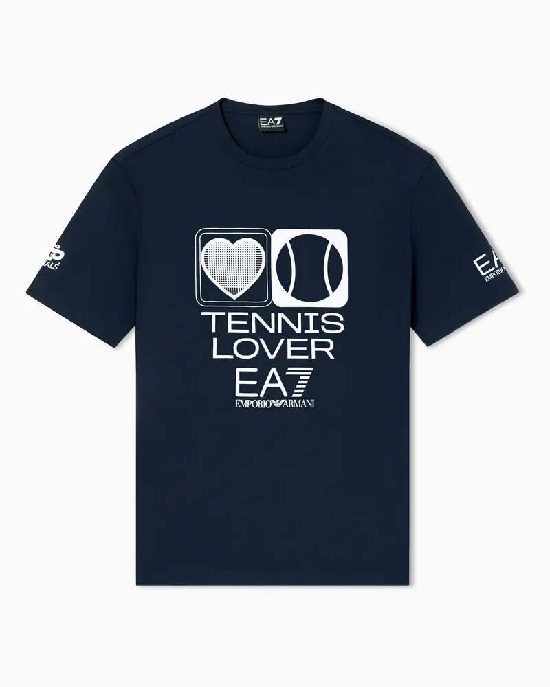 EA7 Nitto ATP Finals T-Shirt mit Rundhalsausschnitt und Tennis-Liebhaber-Aufdruck Marineblau