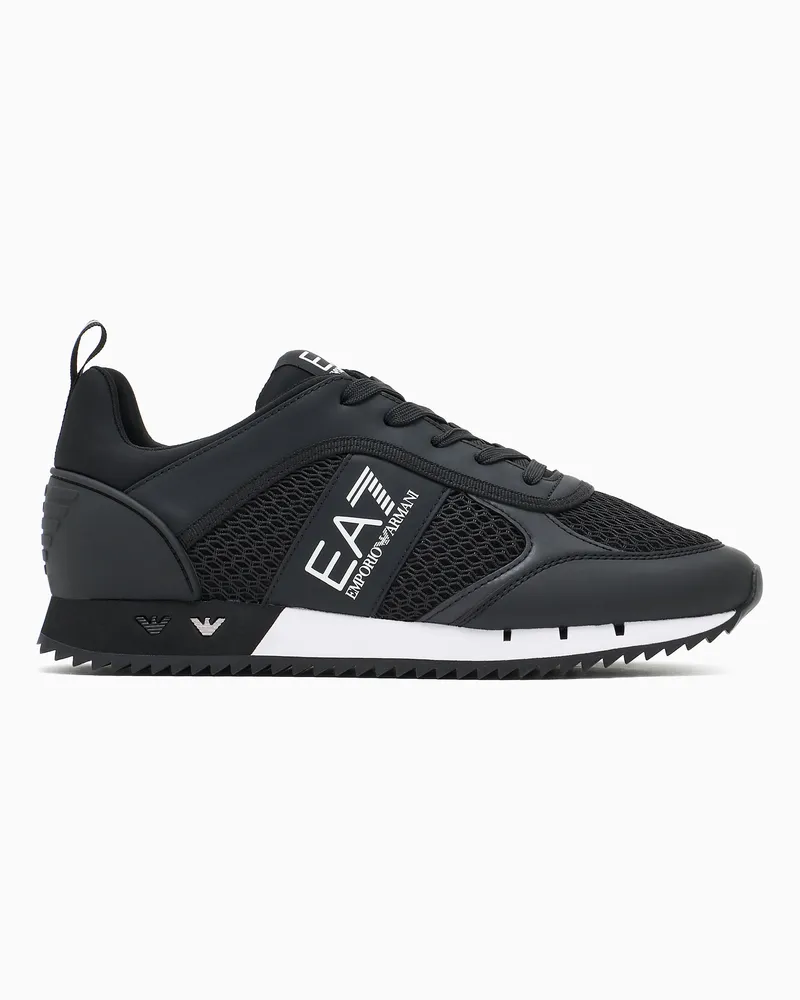 EA7 Sneaker aus Mesh mit profilierter Sohle Zweifarbig