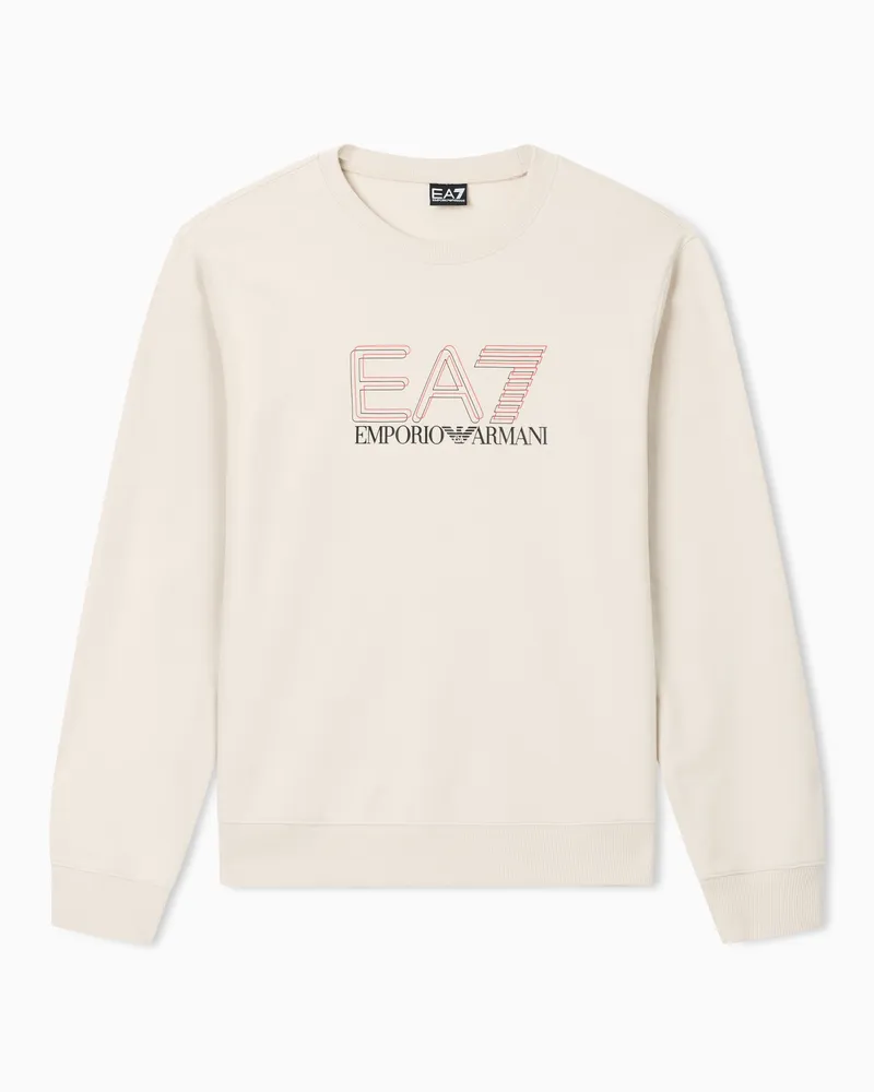EA7 Visibility Sweatshirt aus Baumwolle mit -Logo Beige