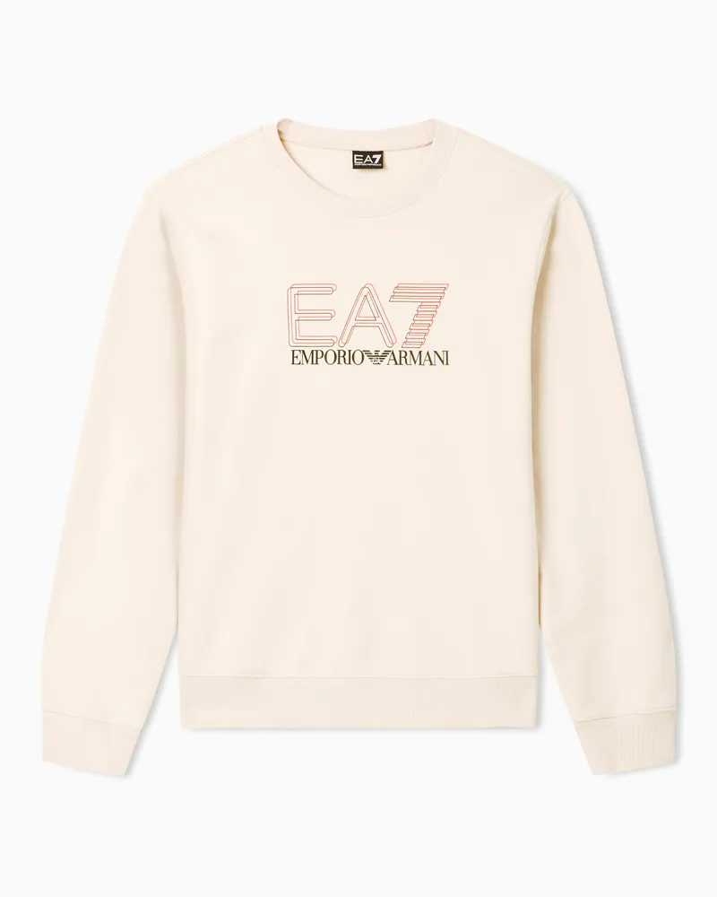 EA7 Visibility Sweatshirt aus Baumwolle mit -Logo Beige