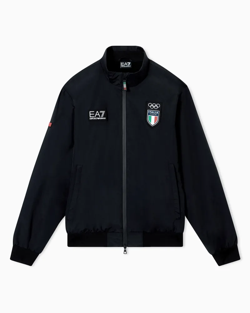 EA7 Sailor-Jacke aus Funktionsgewebe mit durchgehendem Reißverschluss Schwarz