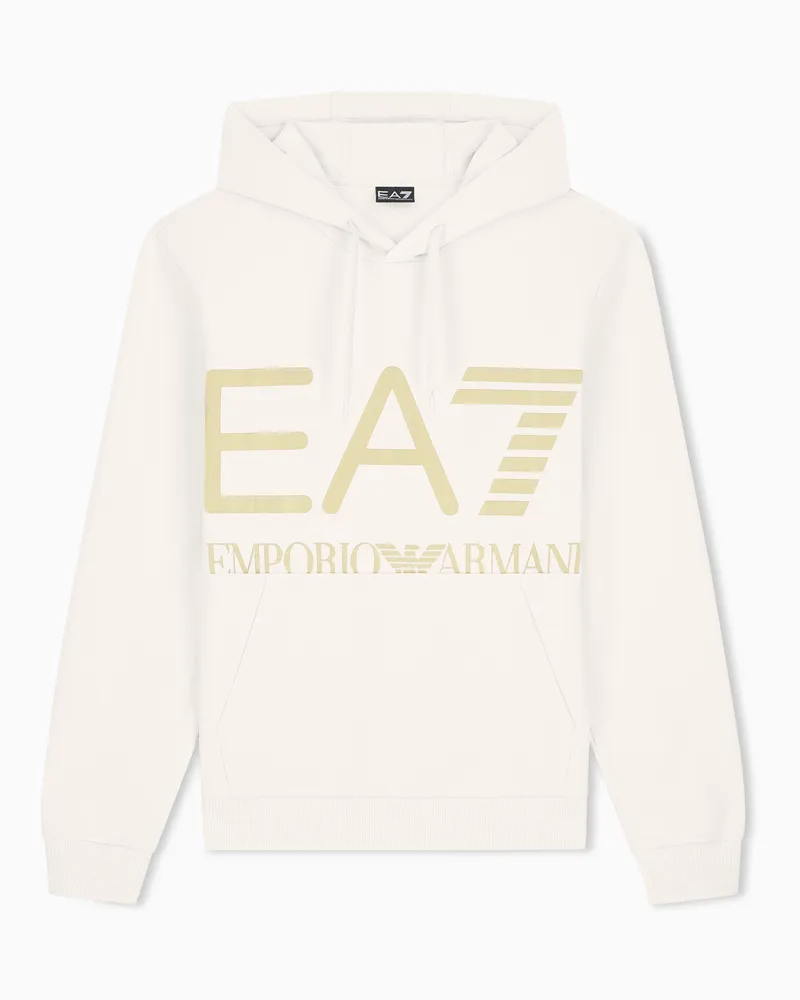 EA7 Hoodie Logo Series mit normaler Passform aus Baumwolljersey Beige