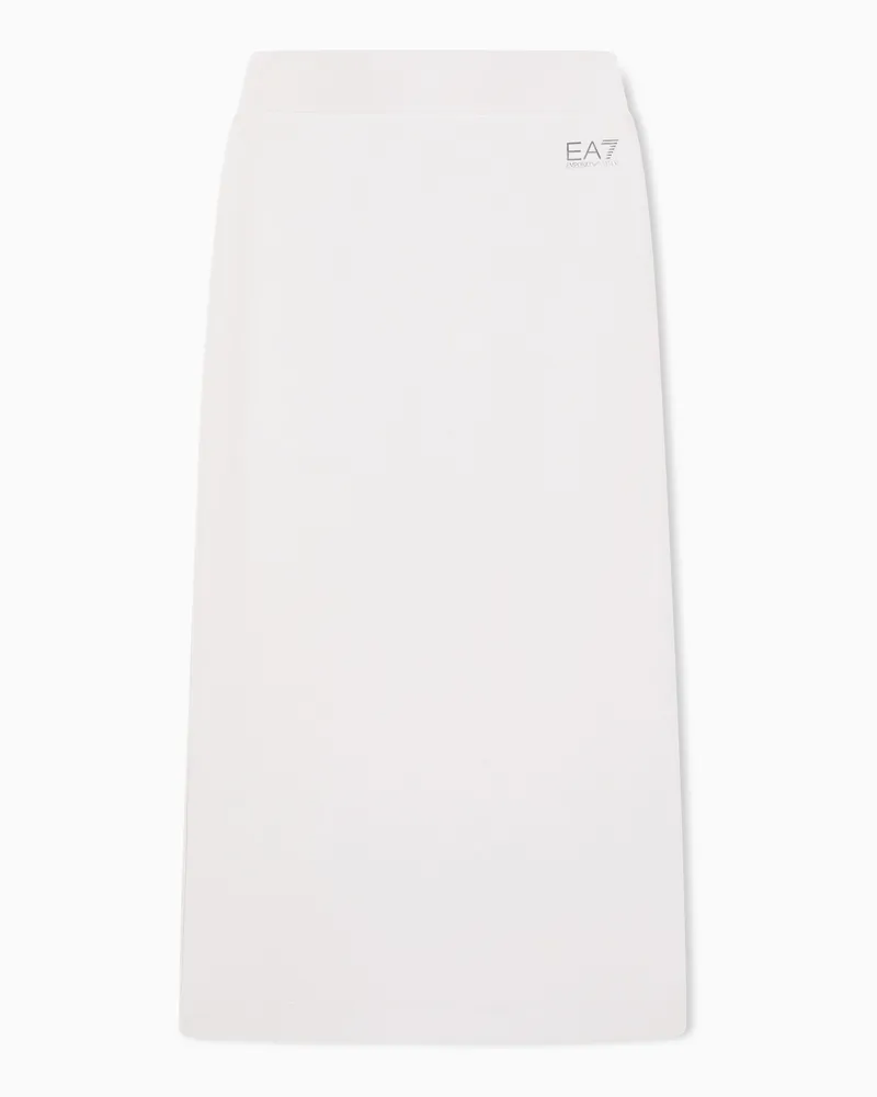 EA7 Langer Rock Precious aus elastischem Modal-Interlock Weiß