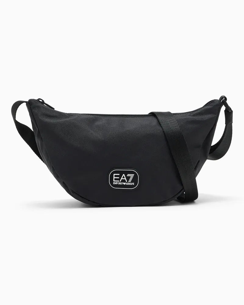 EA7 Gürteltasche mit Logo und verstellbarem Schultergurt Schwarz