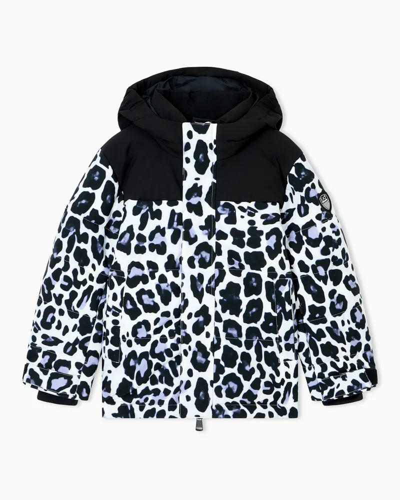 EA7 Wattierte Ski-Jacke Boy Gemustert