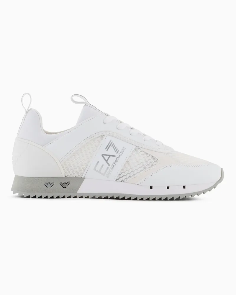 EA7 Black and White Carbon-Sneaker Weiß