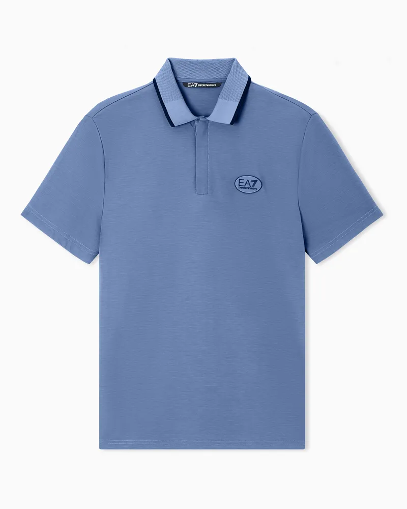 EA7 Golf Pro Poloshirt aus VENTUS7-Funktionsgewebe Hellblau