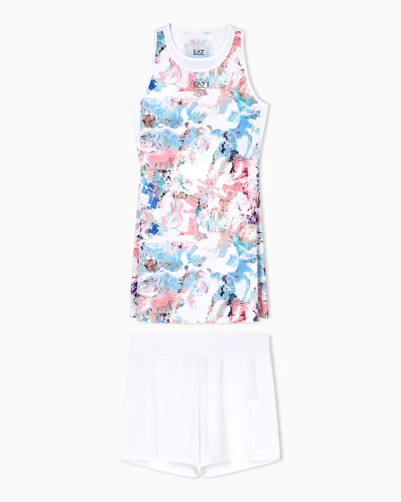 EA7 Tennis Pro Kleid aus VENTUS7-Funktionsgewebe Mehrfarbig