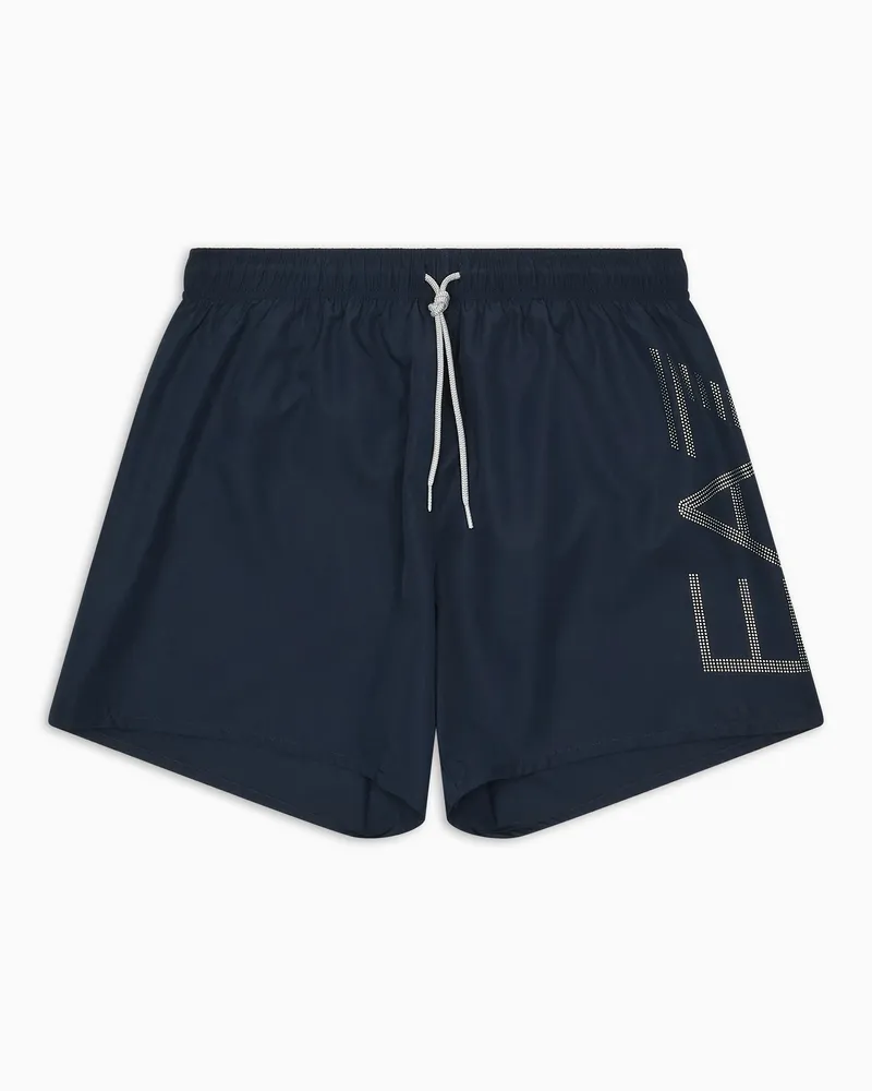 EA7 Badeboxershorts mit Maxi-Logo Blau