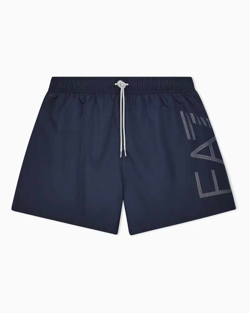 EA7 Badeboxershorts mit Maxi-Logo Blau