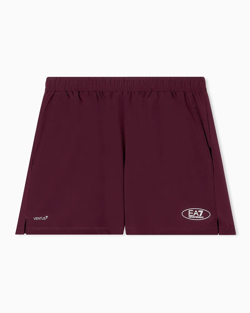 EA7 Tennis Pro Shorts aus VENTUS7-Funktionsgewebe Burgunderrot