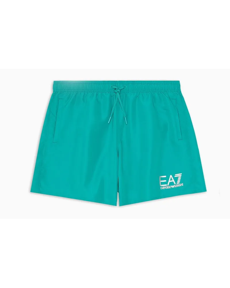 EA7 Badeboxershorts mit Logo Acqua