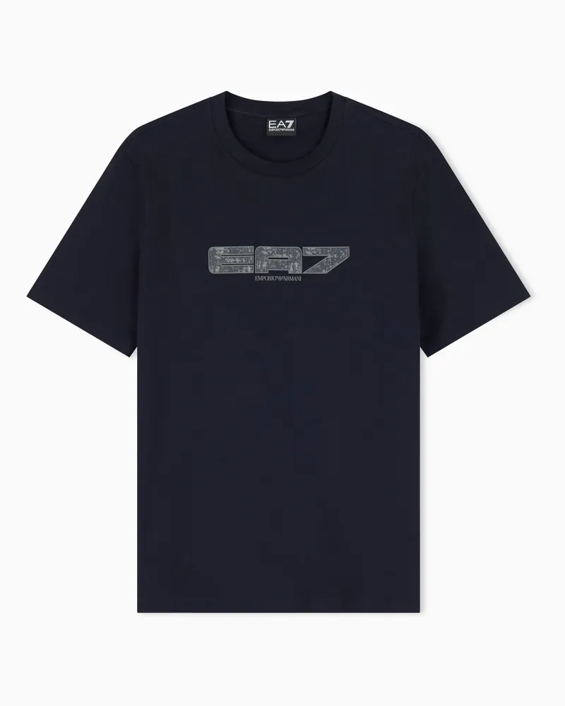 EA7 T-Shirt Graphic Series im Regular Fit aus Baumwolljersey Schwarz