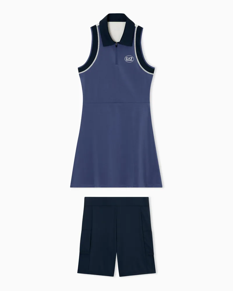 EA7 Tennis Pro Kleid aus VENTUS7-Funktionsgewebe Blau