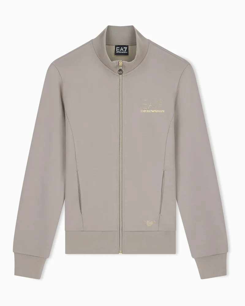 EA7 Evolution Sweatshirt elastische Viskose-Mischung mit Zip Grau