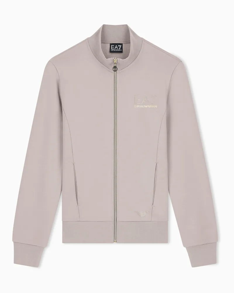 EA7 Evolution Sweatshirt elastische Viskose-Mischung mit Zip Grau