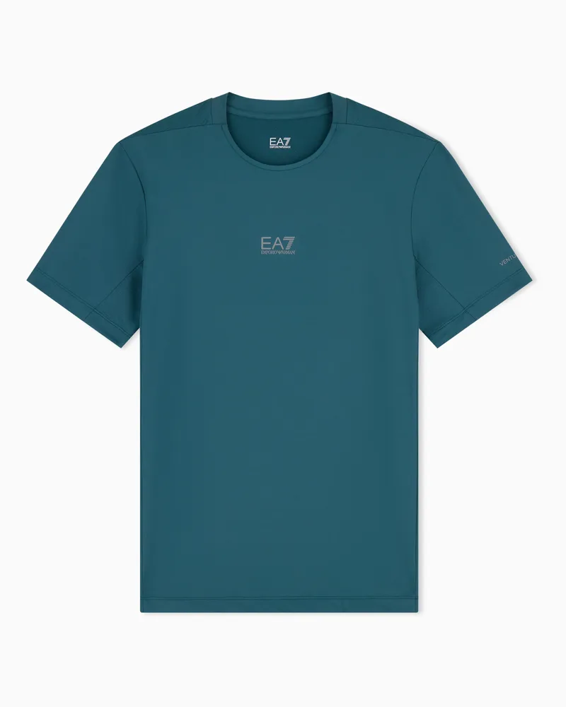 EA7 T-Shirt Ventus 7 schmaler Schnitt aus atmungsaktivem Jersey Grün