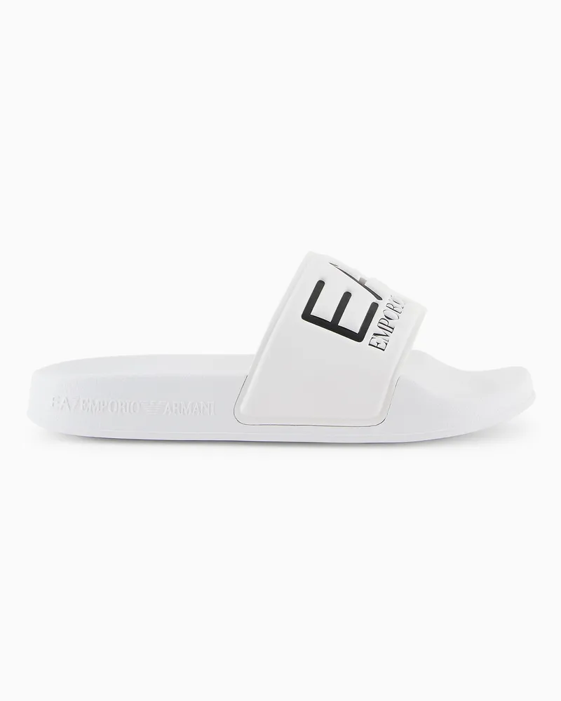 EA7 Pantolette mit Maxi-Logo Weiß