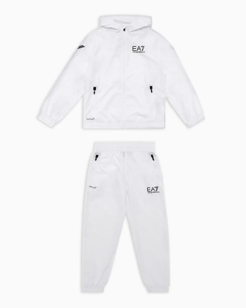 EA7 Tennis Pro Boy Trainingsanzug aus VENTUS7-Funktionsgewebe Weiß