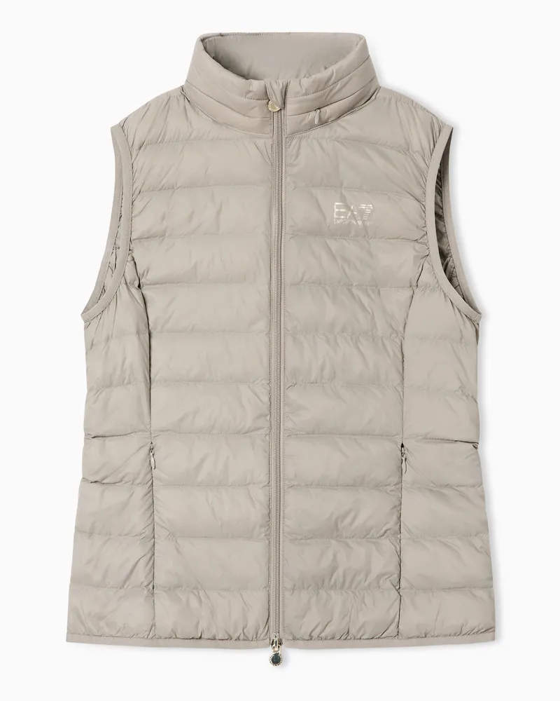 EA7 Wattierte ASV Core Lady-Weste aus Nylon Beige