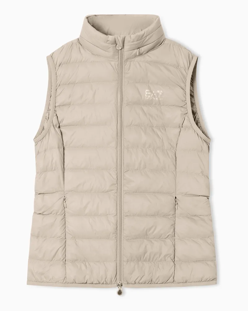 EA7 Wattierte ASV Core Lady-Weste aus Nylon Beige