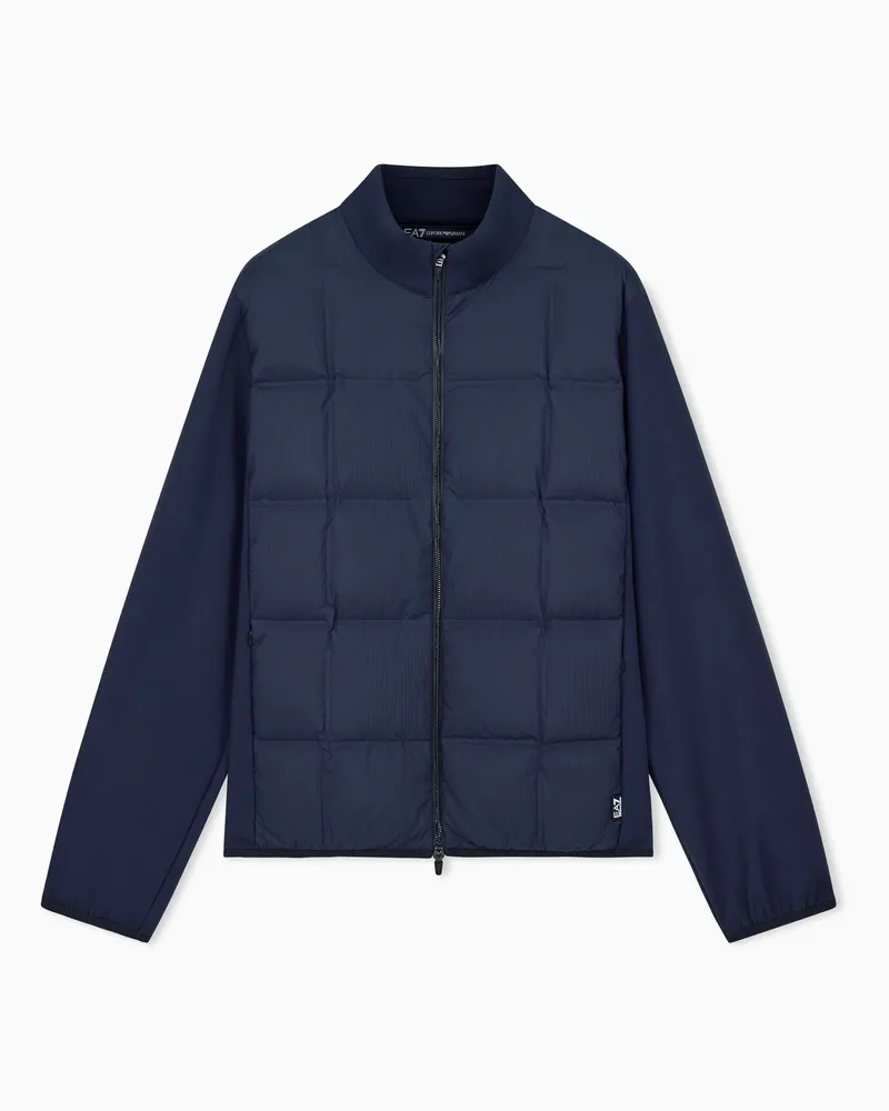 EA7 Leichter Blouson Golf Pro mit Steppfront und Rundkragen Marineblau