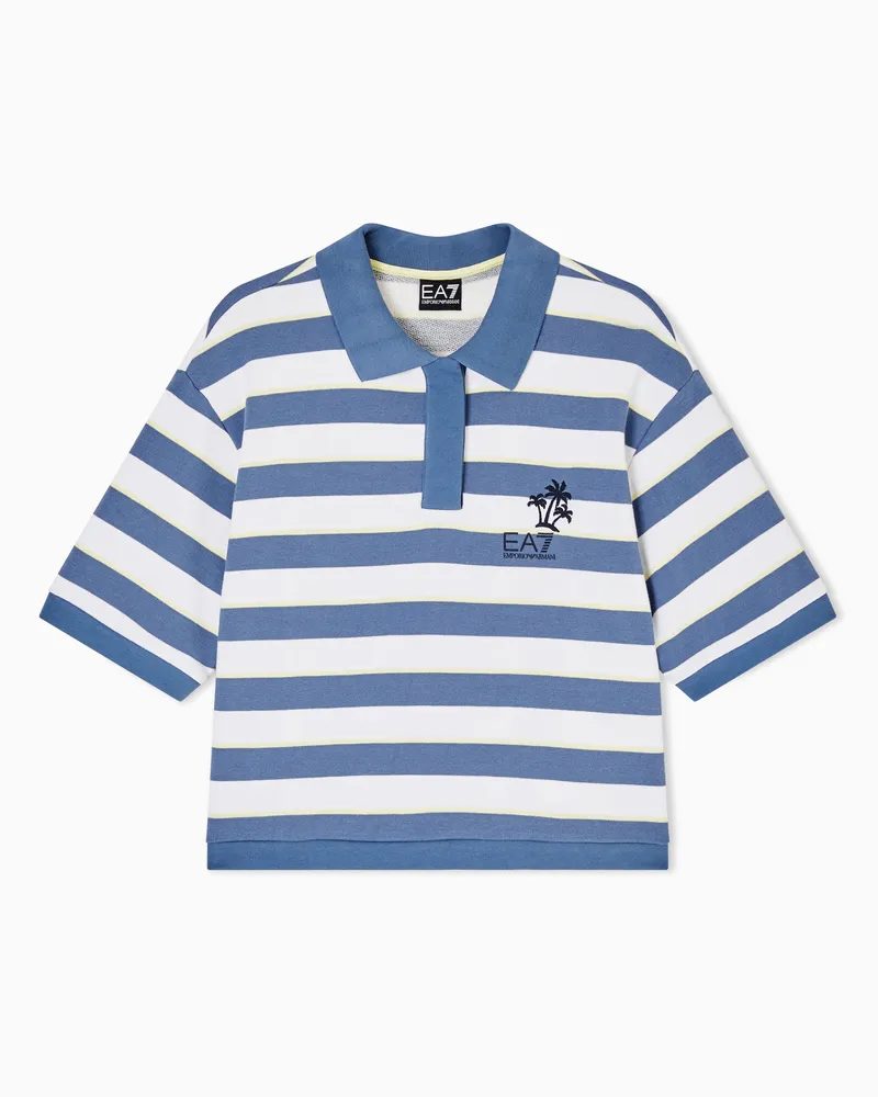 EA7 Poloshirt  aus Jersey Hellblau