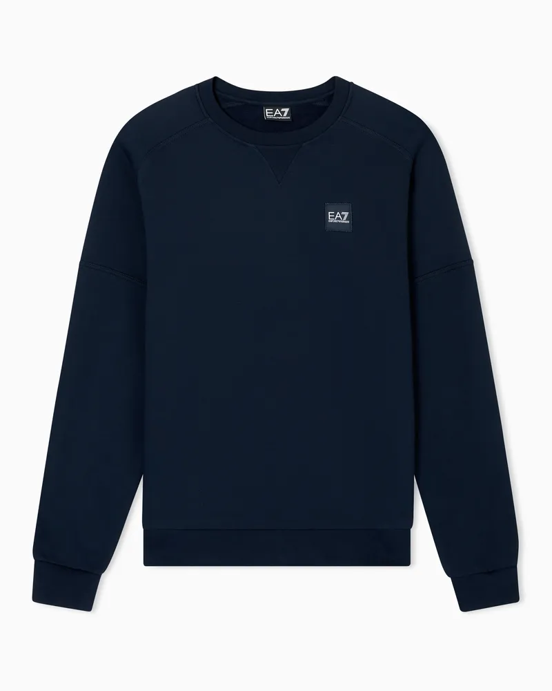 EA7 Visibility Sweatshirt mit Rundhalsausschnitt aus einer Baumwollmischung Blau