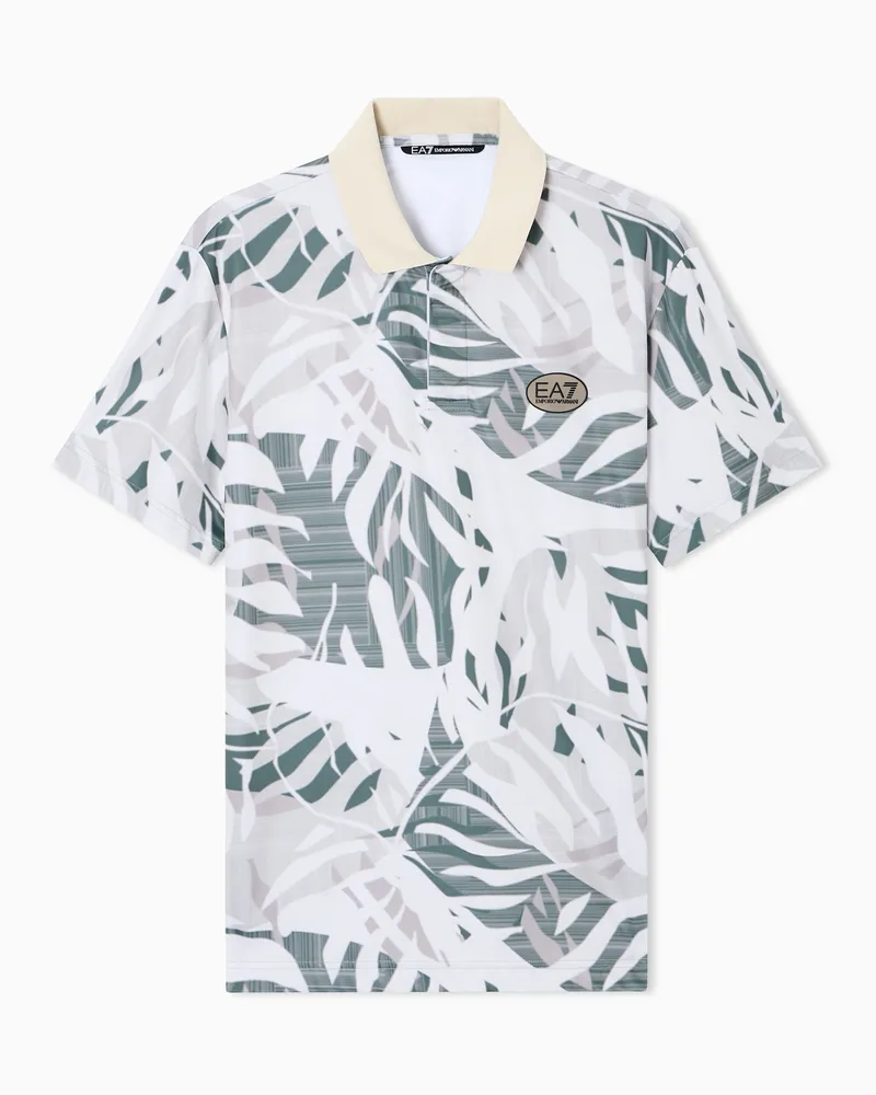 EA7 Tennis Pro Poloshirt aus VENTUS7-Funktionsgewebe Beige