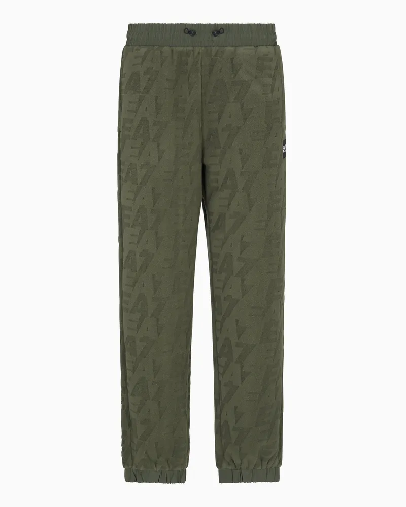 EA7 Logo Series Jogginghose aus Polar-Fleece Grün
