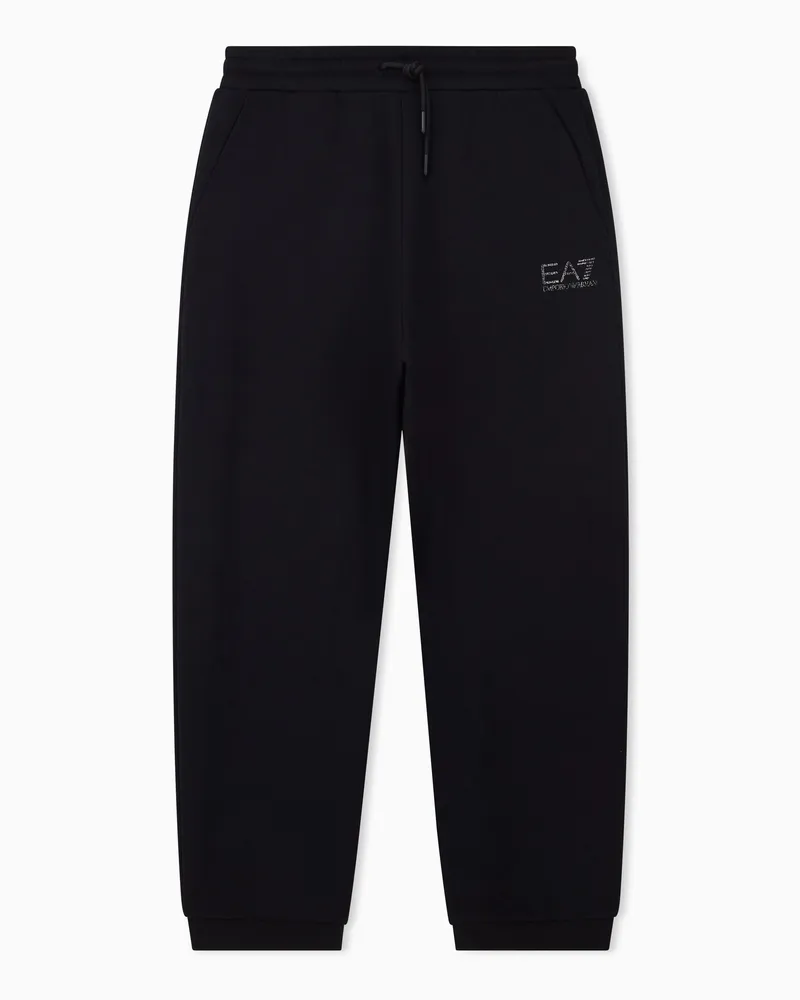 EA7 Jogginghose Visibility aus Baumwolljersey mit Tunnelzug Schwarz