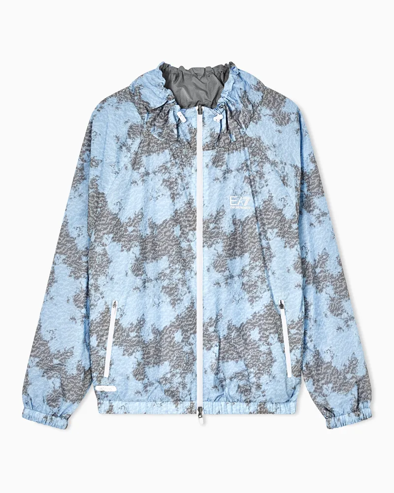 EA7 Dynamic Athlete wendbare Jacke aus VENTUS7-Funktionsgewebe Hellblau