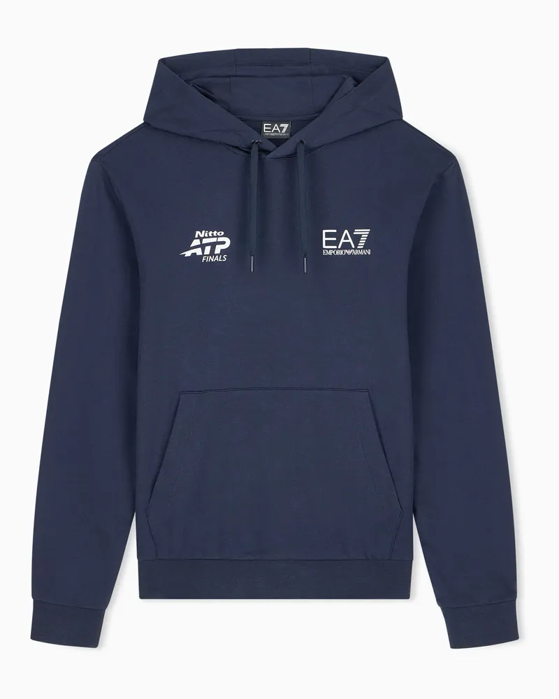 EA7 Baumwoll-Hoodie Nitto ATP Finals Marineblau