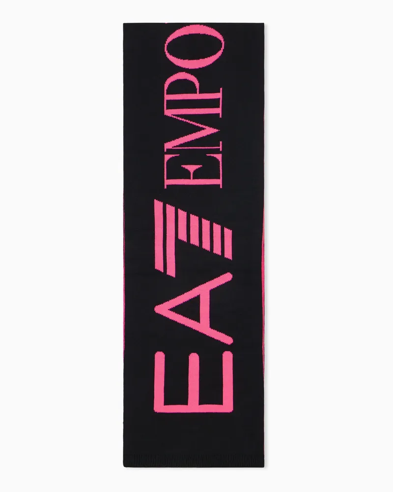 EA7 Strickschal Regular Passform Schwarz