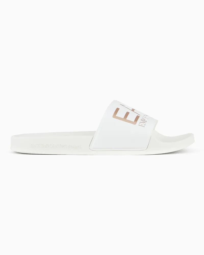 EA7 Pantolette mit Maxi-Logo Weiß