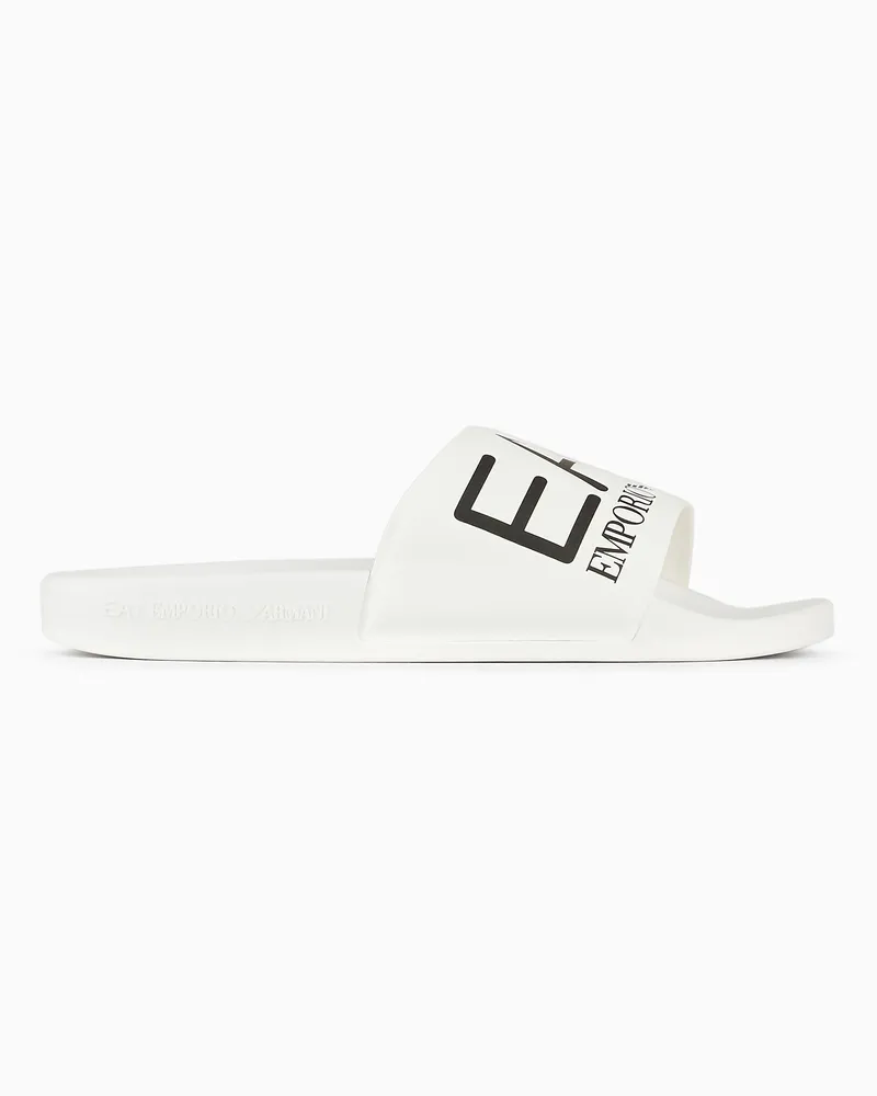 EA7 Pantolette mit Maxi-Logo Weiß