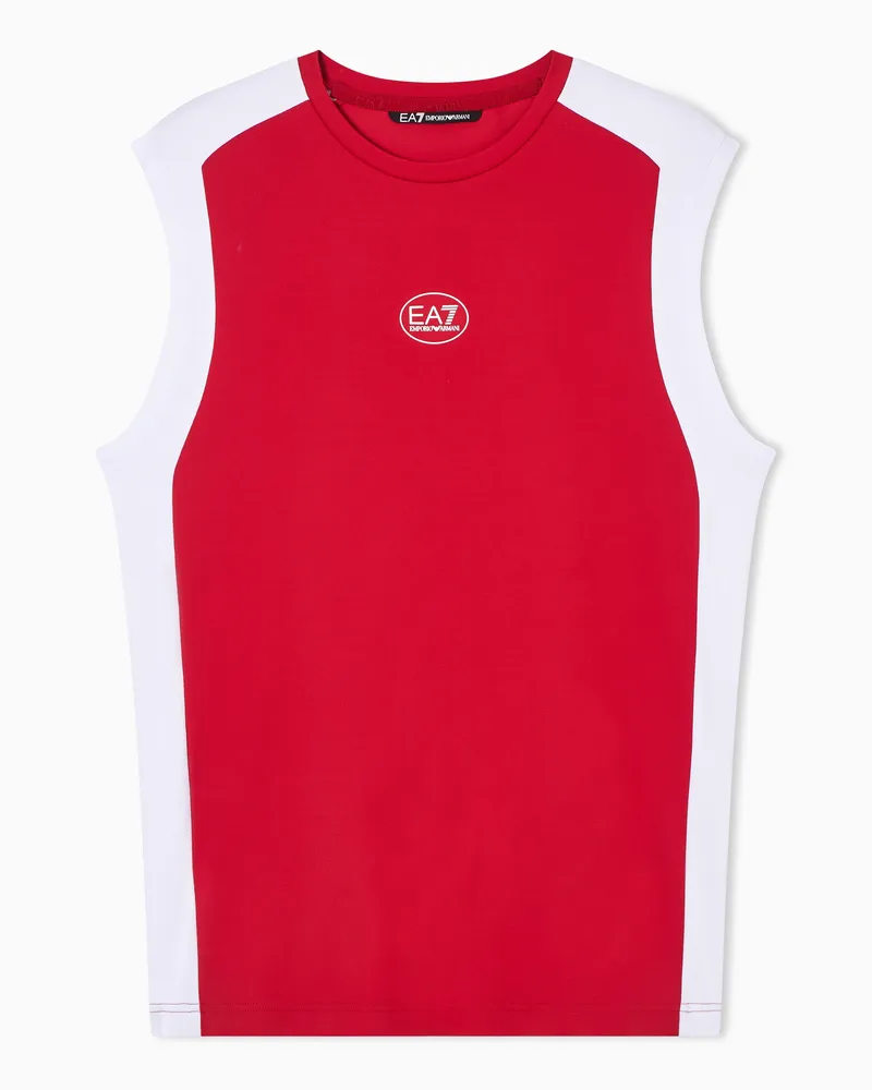 EA7 Tennis Pro Tanktop aus VENTUS7-Funktionsgewebe mit Colorblock-Design Rot