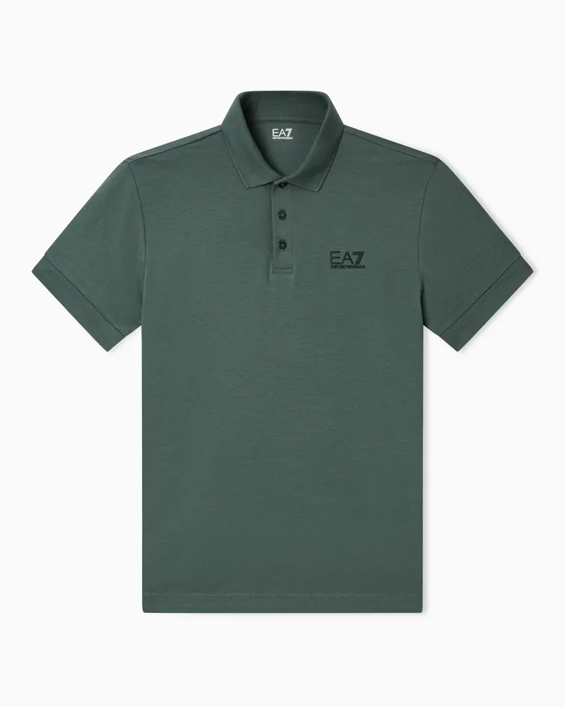 EA7 Core Identity Poloshirt aus Baumwollstretch Grün