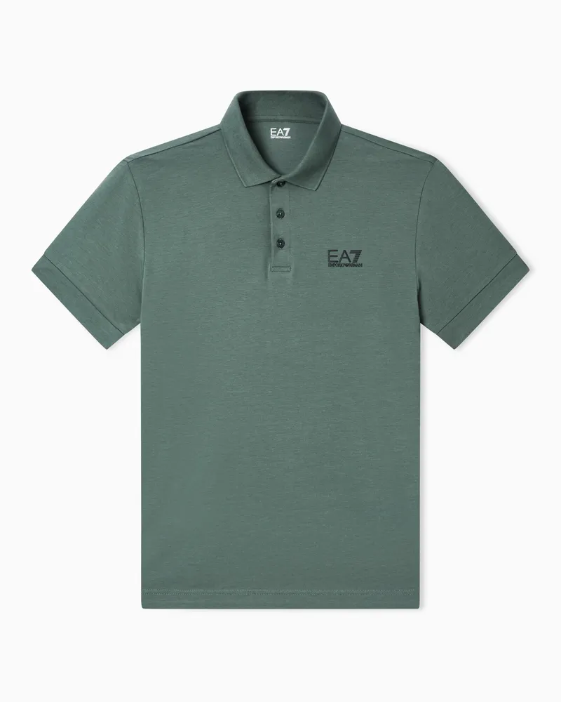 EA7 Core Identity Poloshirt aus Baumwollstretch Grün