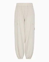 EA7 Contemporary Sport Cargohose Aus Nylon Weiss